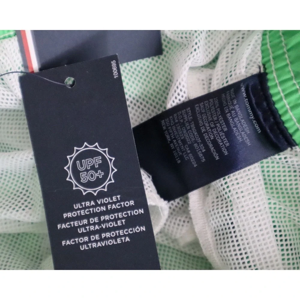 Tommy Hilfiger Kids Tommy Script Graphic Boardshorts - Green -‎ Size Medium